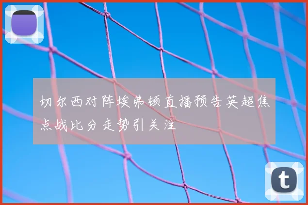 切尔西对阵埃弗顿直播预告英超焦点战比分走势引关注